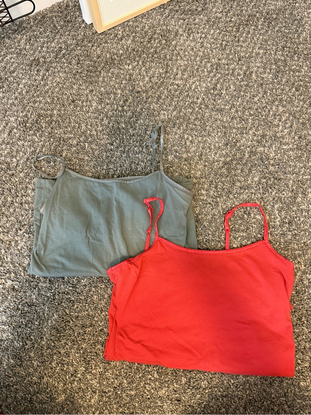 SO Two-Pack Spaghetti Strap Chemises in Red and Green